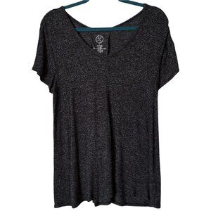 Maurices Women's 24/7  Dark Grey Lace Up Back Short Sleeve Tee Size Large